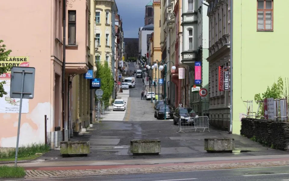 Pěší zóna v Jablonci nad Nisou.