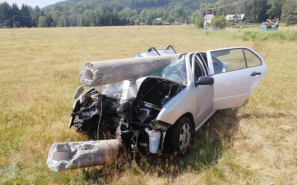 Auto po nehodě.
