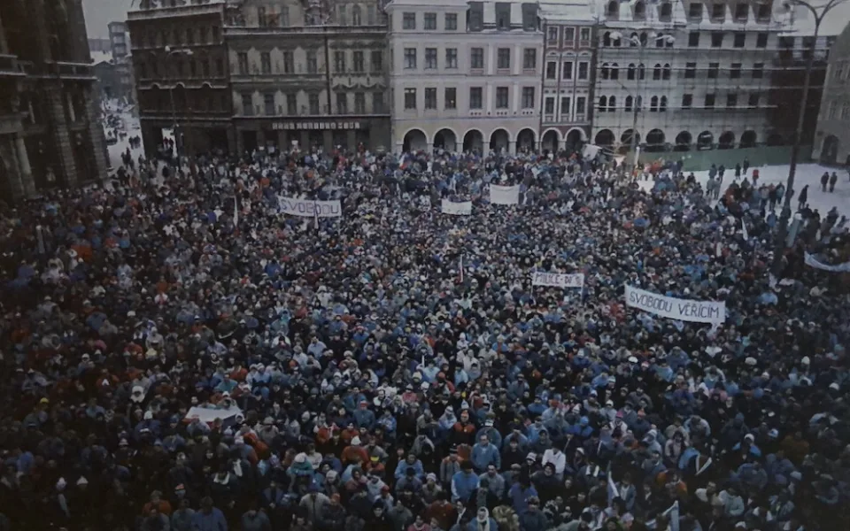 Manifestace od balkonem ČSS. FOTO: Ladislav Ovsík