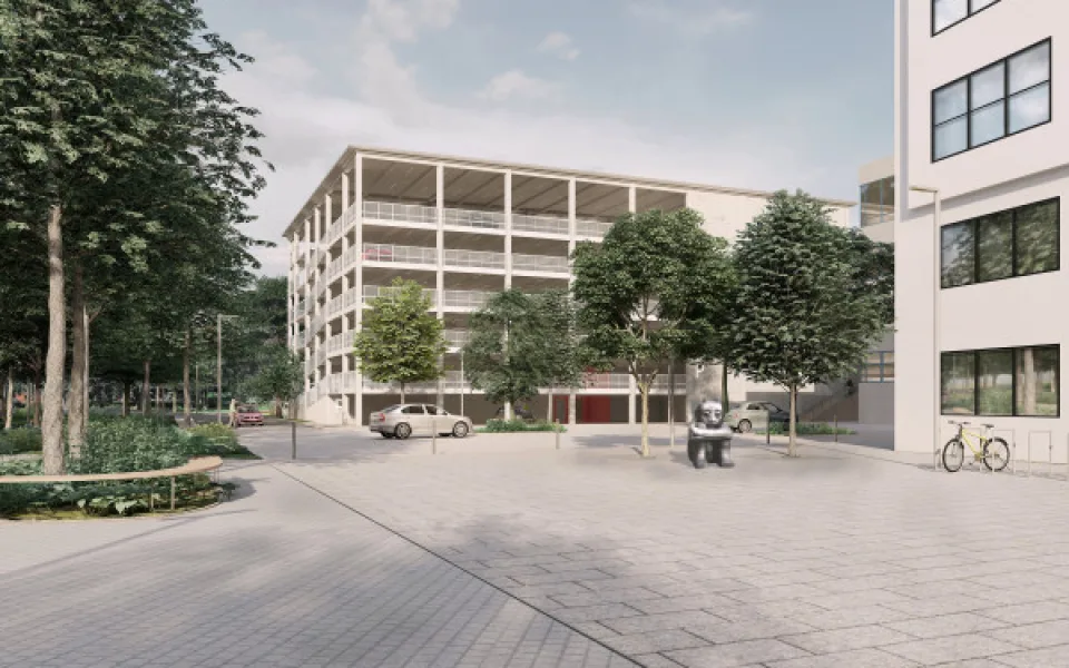 Práce na stavbě parkovacího domu u sídla Libereckého kraje ztíží parkování