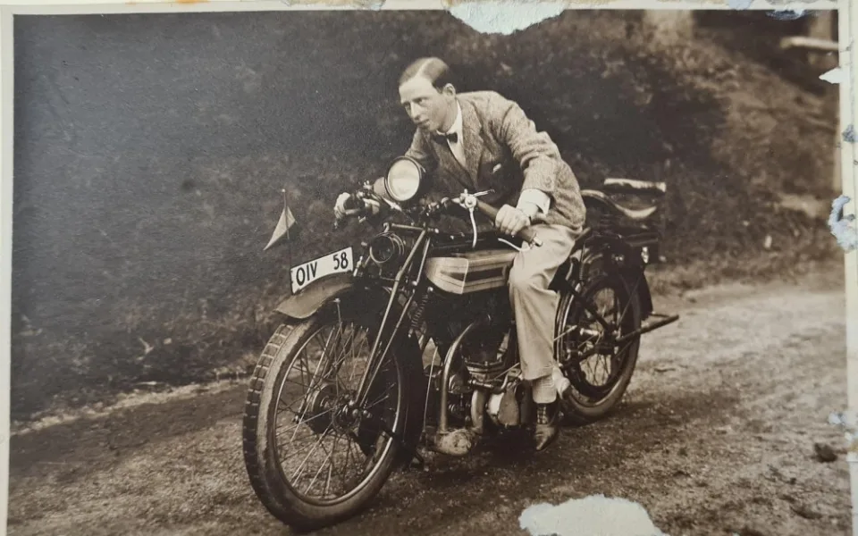 Franz Liebieg na motocyklu