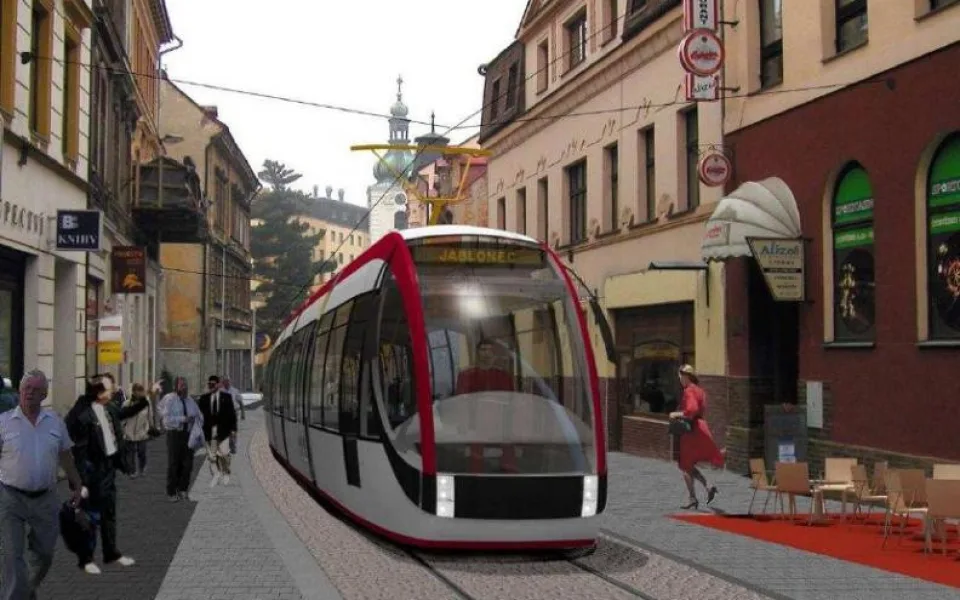 Vizualizace prodloužení tratě v Jablonci nad Nisou.