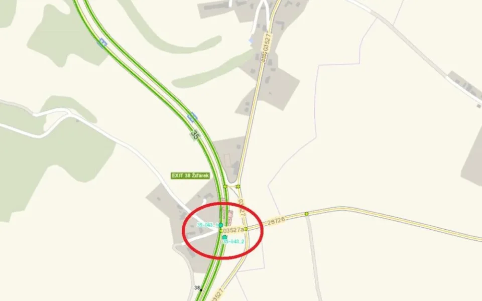 Mapa místa, kde bude probíhat oprava.