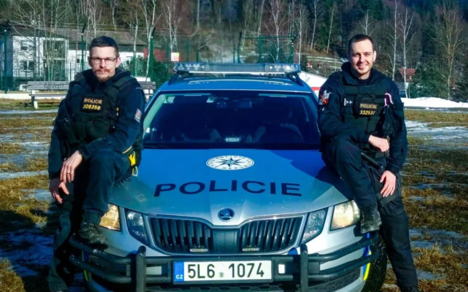 Policisté Jiří Habr a Martin Fišera.