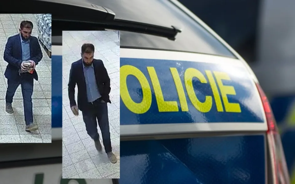 Hledaný muž na fotografii z kamery.