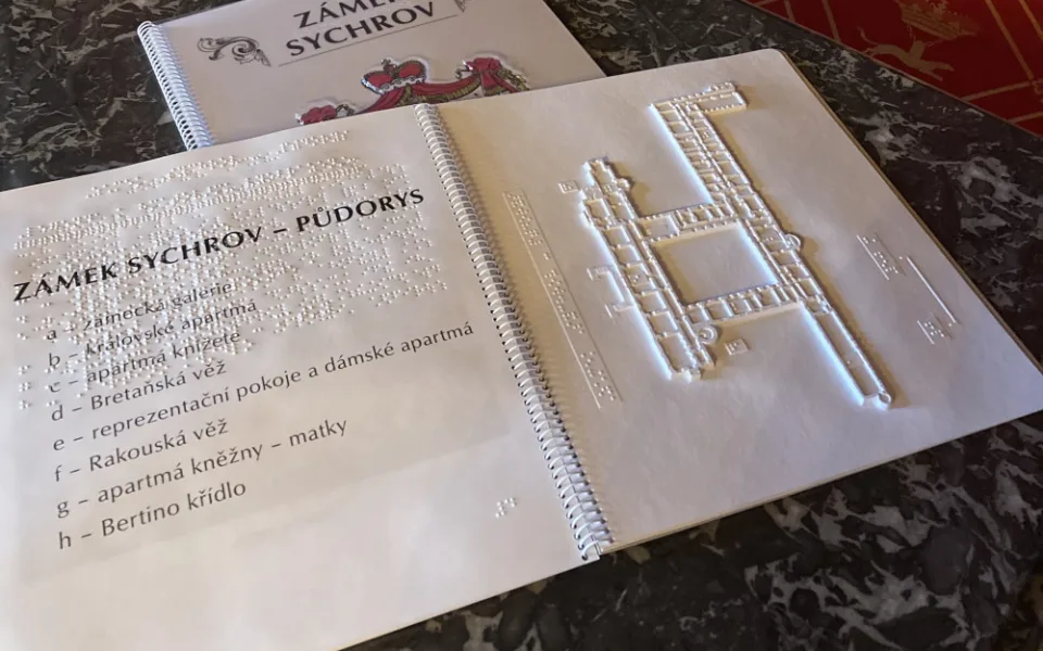 Haptická kniha na zámku Sychrov.