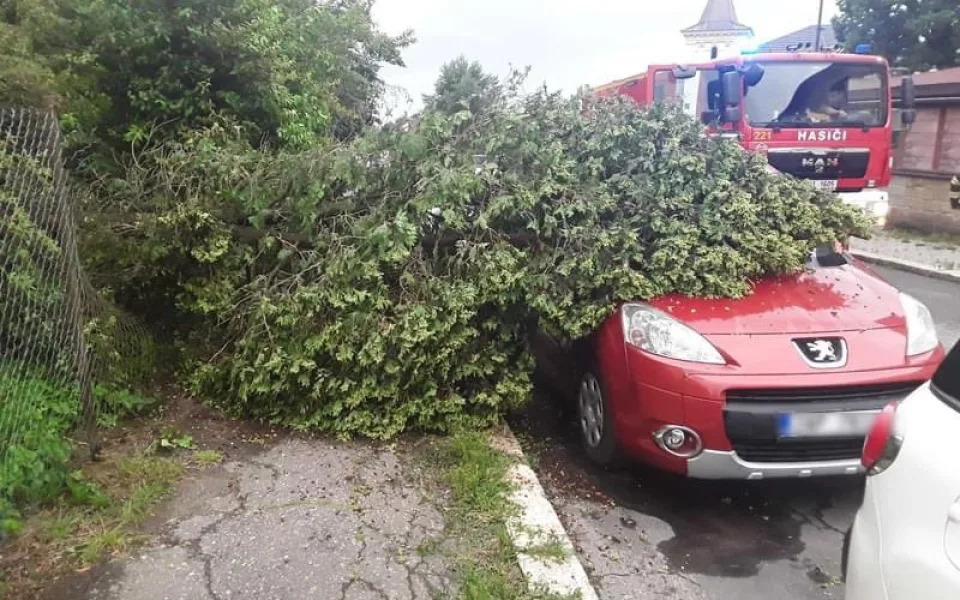 Hasiči v Libereckém kraji měli kvůli bouřce přes sto zásahů, nejvíc kvůli stromům