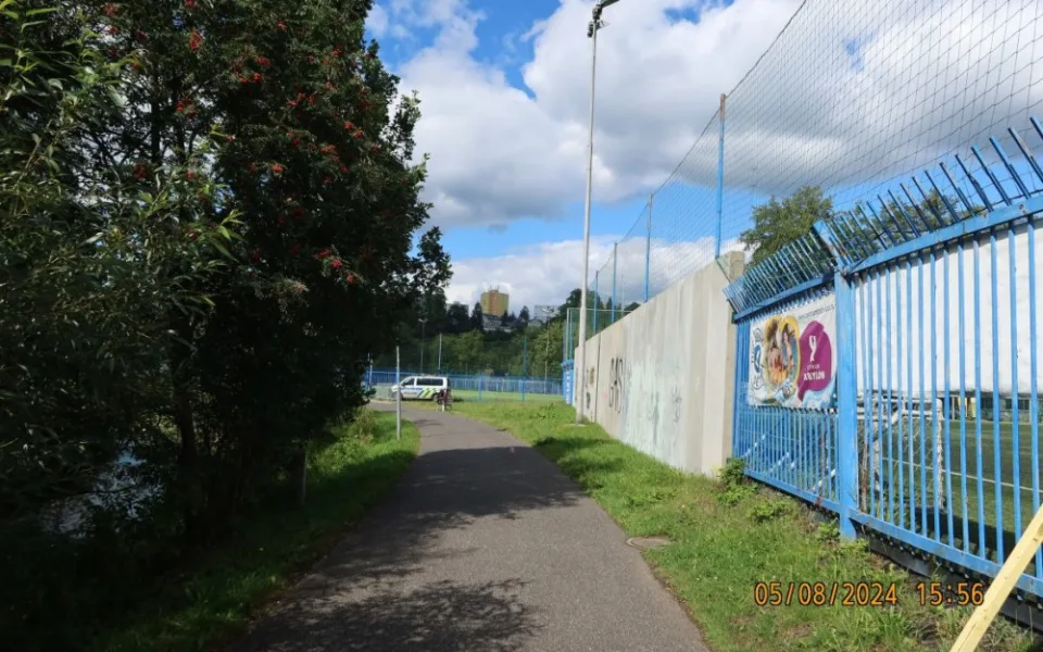 Pes na cyklostezce u Slovanu vběhl do cesty cyklistovi. Hledají se majitelé i svědci