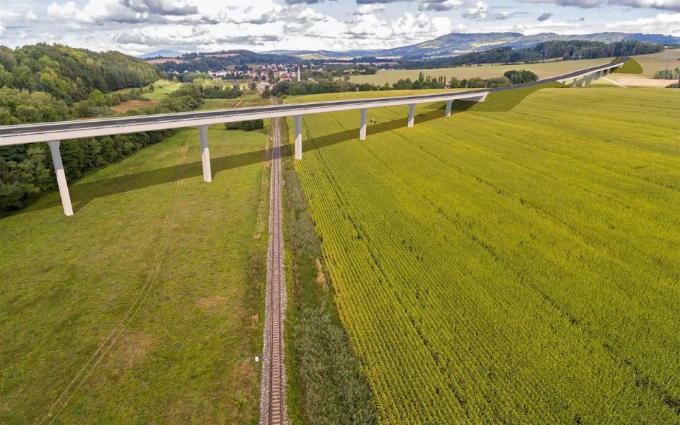 Vizualizace možné podoby části silnice I/35 přes Český ráj
