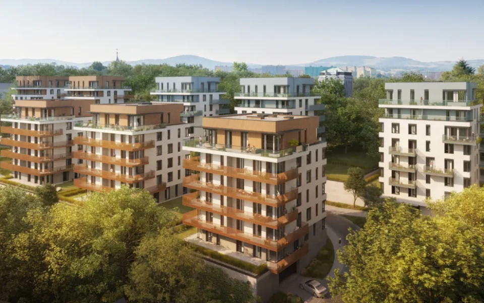 Vizualizace Vilaparku Horizont v Liberci na Novém Perštýně