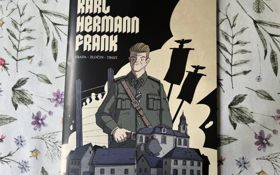 Publikace se základními informacemi a také komiksovými úryvky ze života K. H. Franka