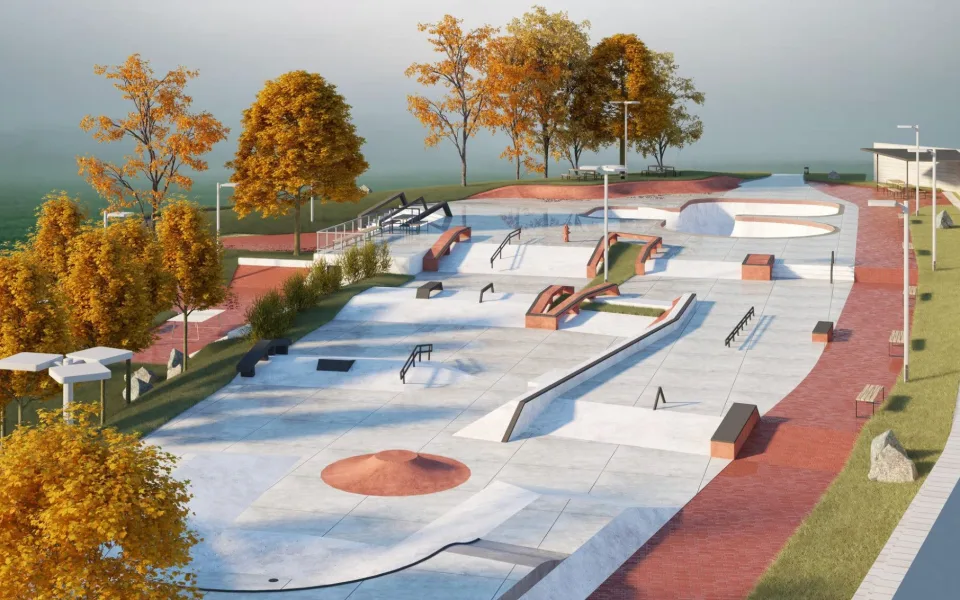 Vizualizace budoucí podoby skateparku.